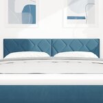 vidaXL Tête de Lit LED Geometric Manuel Bleu foncé 144 cm Velours