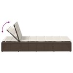 vidaXL Transat avec coussin flottant marron résine tressée