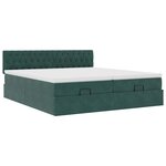 vidaXL Cadre de lit ottoman avec matelas vert foncé 200x200 cm velours