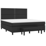 vidaXL Sommier à lattes de lit avec matelas Noir 180x200 cm Similicuir