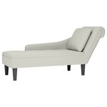 vidaXL Fauteuil long avec accoudoir droit crème velours