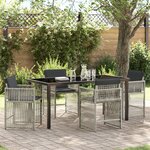 vidaXL Ensemble de Repas de Jardin 5 Pièces Avec Coussins Gris Clair Poly Rattan