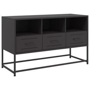 vidaXL Meuble TV noir 100 5x39x60 5 cm acier