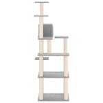 vidaXL Arbre à chat avec griffoirs en sisal Gris clair 153 cm