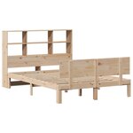 vidaXL Lit bibliothèque sans matelas 150x200 cm bois massif de pin