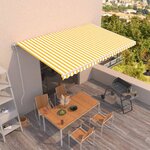 vidaXL Auvent rétractable automatique 500x300 cm Jaune et blanc