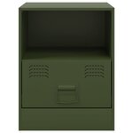 vidaXL Tables de chevet 2 Pièces vert olive 34 5x39x44 cm acier