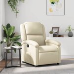 vidaXL Fauteuil inclinable Crème Similicuir
