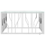 vidaXL Table basse argenté 80x80x40 cm acier inoxydable et verre