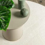 vidaXL Tapis de surface ovale HUARTE Crème 100 x 200 cm 100  Polyester