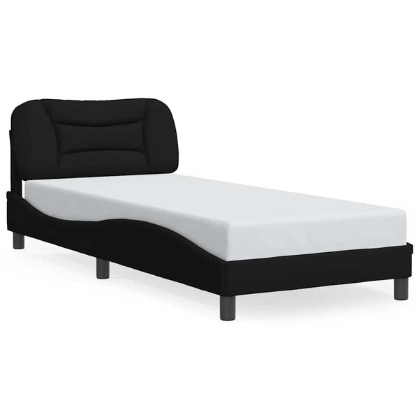 vidaXL Cadre de lit sans matelas Hvar noir 80x200 cm tissu