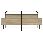 vidaXL Cadre de lit en métal sans matelas chêne fumé 193x203 cm