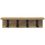 vidaXL Porte-manteau mural chêne artisanal 40 x 10.5 x 10.5 cm