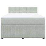vidaXL Sommier à lattes de lit et matelas Gris clair 160x200cm Velours