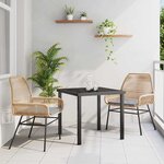 vidaXL Ensemble de salle à manger pour jardin 3 Pièces Marron polyrotin