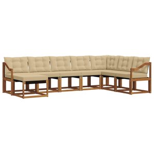 vidaXL Ensemble de canapés d'extérieur 8 pc Naturel et Beige