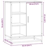 vidaXL Buffet chêne fumé 62x35x76 cm bois d'ingénierie