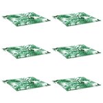 vidaXL Coussins de chaise lot de 6 motif de feuilles 40x40x4 cm tissu