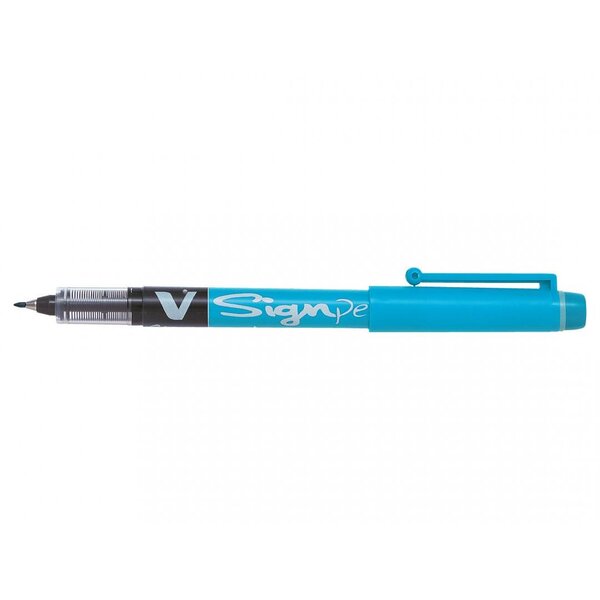 Stylo feutre V- Sign pointe moyenne 0 6 mm turquoise x 12 PILOT