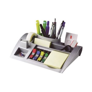 Organisateur de bureau c50 avec ruban adhésif transparent magic™ 19 mm x 33 m, petits marque-pages couleurs assorties et notes adhésives jaune canari™