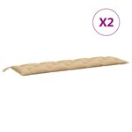 vidaXL Coussins de banc de jardin lot de 2 beige mélangé tissu