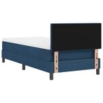 vidaXL Lit à ressorts avec matelas Bleu 90 x 200 cm tissu