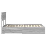 vidaXL Cadre de lit Gris Sonoma 135 x 190 cm Bois d'ingénierie