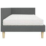 vidaXL Cadre de lit d'angle avec matelas Autre 2 Pièces Gris tissu