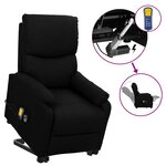 Vidaxl fauteuil releveur inclinable de massage noir tissu