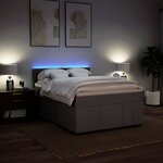 vidaXL Sommier à lattes de lit avec matelas Taupe 160x200 cm Tissu