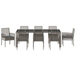 vidaXL Ensemble de salle à manger pour jardin 9 Pièces Gris Poly rotin