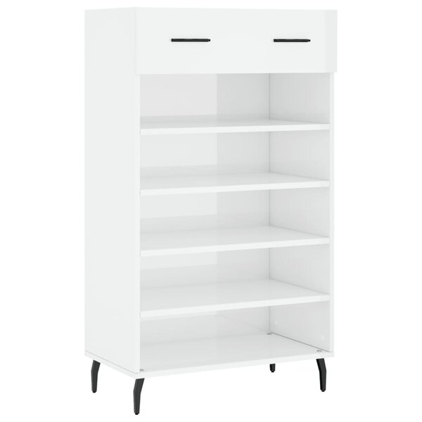 vidaXL Armoire à chaussure Blanc brillant 60x35x105 cm Bois ingénierie