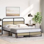 vidaXL Cadre de lit en métal sans matelas chêne sonoma 160x200 cm