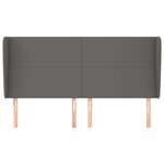 vidaXL Tête de lit avec oreilles Gris 163x23x118/128 cm Similicuir