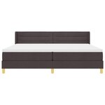 vidaXL Lit à ressorts avec matelas Marron foncé 200 x 200 cm tissu