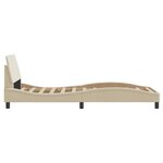 vidaXL Cadre de lit avec tête de lit Crème 90x200 cm Tissu