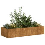 vidaXL Jardinière rouillé 200x80x40 cm acier inoxydable