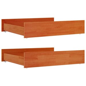 vidaXL Tiroirs de lit 2 Pièces cire marron bois de pin massif