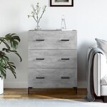vidaXL Buffet gris béton 69 5x34x90 cm bois d'ingénierie