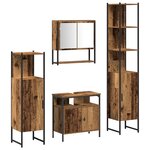 vidaXL Ensemble de meubles de salle de bain 4 pièces en bois vintage  bois d'ingénierie.