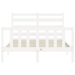 vidaXL Cadre de lit avec tête de lit blanc 140x190 cm bois massif