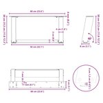 vidaXL Pieds de table basse en U  2 pièces  noir  60 x (30-31) cm  acier