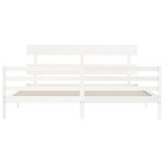 vidaXL Cadre de lit sans matelas blanc 200x200 cm bois massif