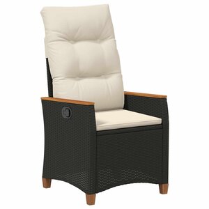 vidaXL Chaise de jardin inclinable Noir et Crème 64 x 57 5 x 112 cm
