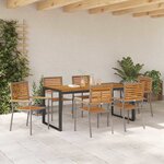 vidaXL Ensemble de salle à manger pour jardin 7 Pièces Gris et marron