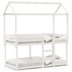 vidaXL Lit superposé avec toit blanc 80x200 cm bois massif de pin