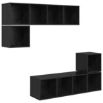 vidaXL Ensemble meuble TV 4 Pièces Chêne noir 37 x 37 x 142.5 cm