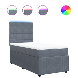 vidaXL Sommier à lattes de lit et matelas Gris foncé 90x190 cm Velours