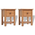 vidaXL Tables de chevet 2 Pièces 36x30x47 cm bois de chêne massif