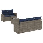 vidaXL Salon de jardin 6 Pièces avec coussins gris résine tressée